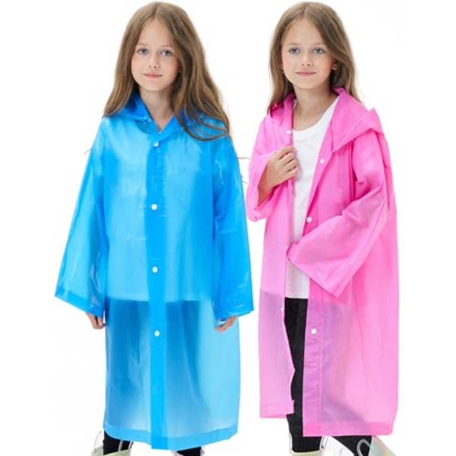 2 Pack Reusable Waterproof Rai - مراجعة Emergency Poncho Rain وسعره