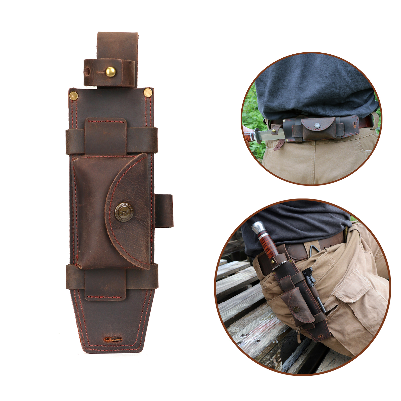 Tourbon Camping Leather thKnif - مراجعة Bushcraft Knife Fixed وسعره