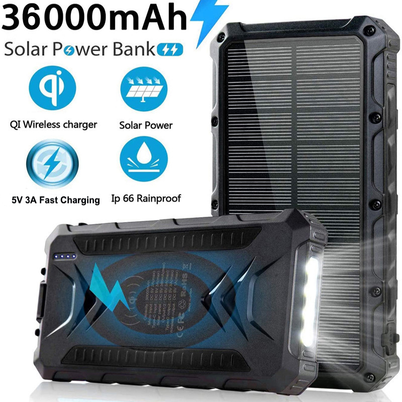 36000mAh Solar Power Bank Fast - مراجعة Solar Emergency Charger وسعره