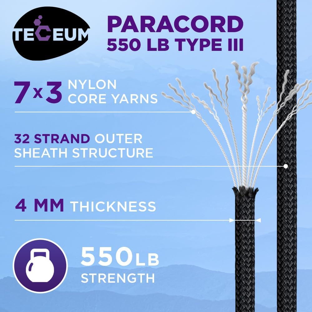 Reflective Paracord Rope 1000f - مراجعة Para Cord 1000Ft وسعره