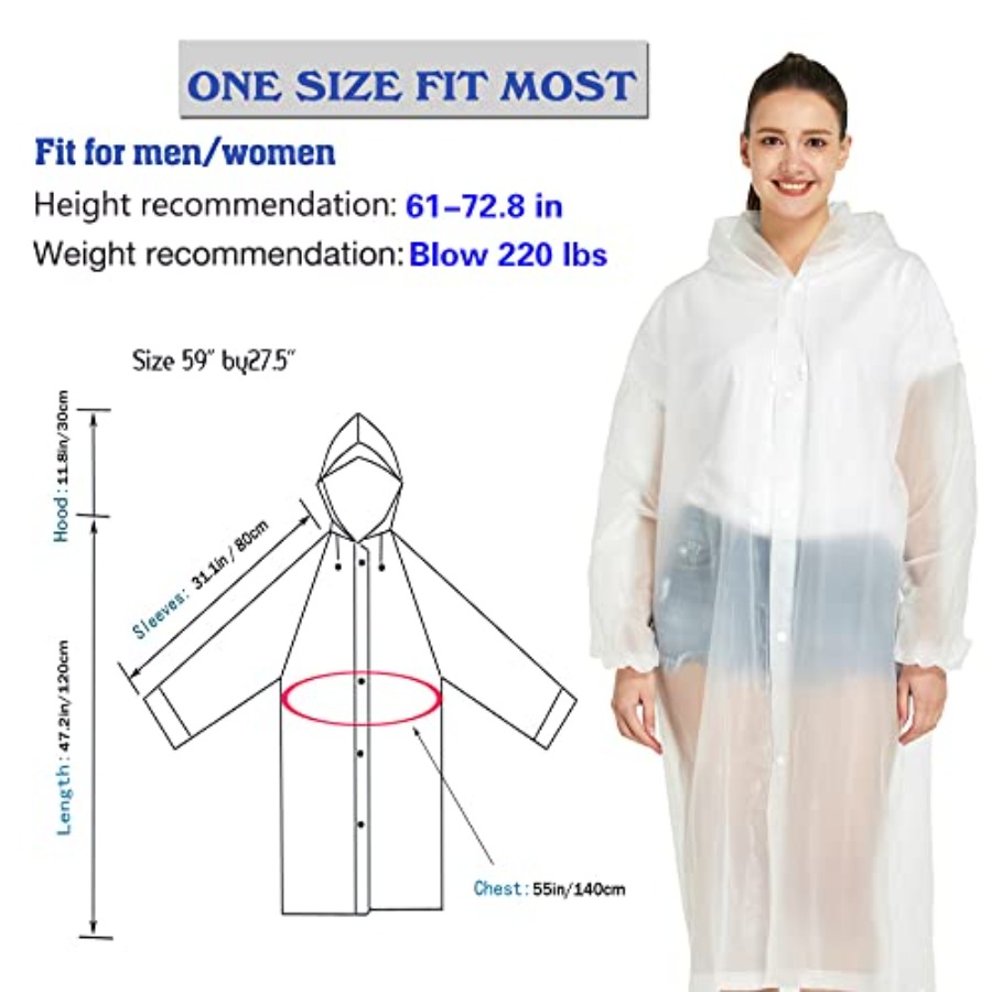 2 Pack Waterproof Rain Ponchos - مراجعة Emergency Poncho Rain وسعره
