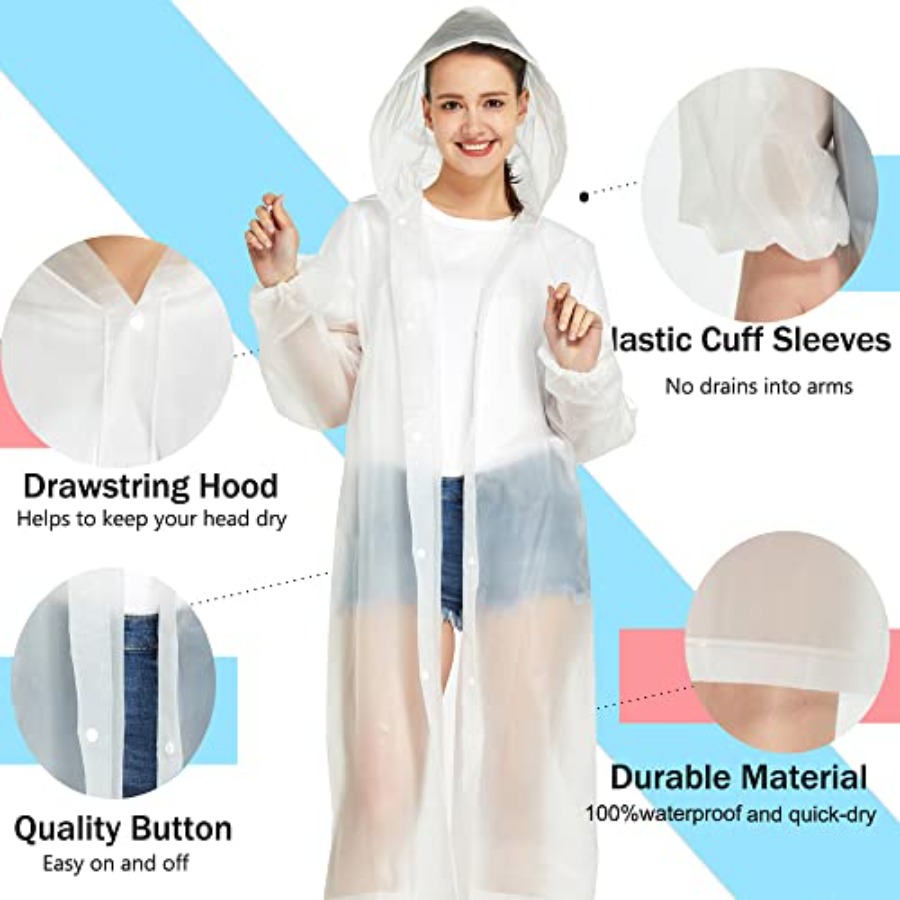 2 Pack Waterproof Rain Ponchos - مراجعة Emergency Poncho Rain وسعره