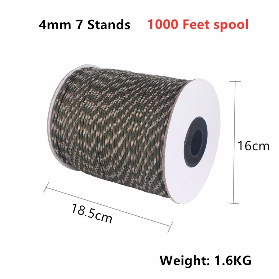 CAMPINGSKY 550 Paracord 4mm 10 - مراجعة Para Cord 1000Ft وسعره