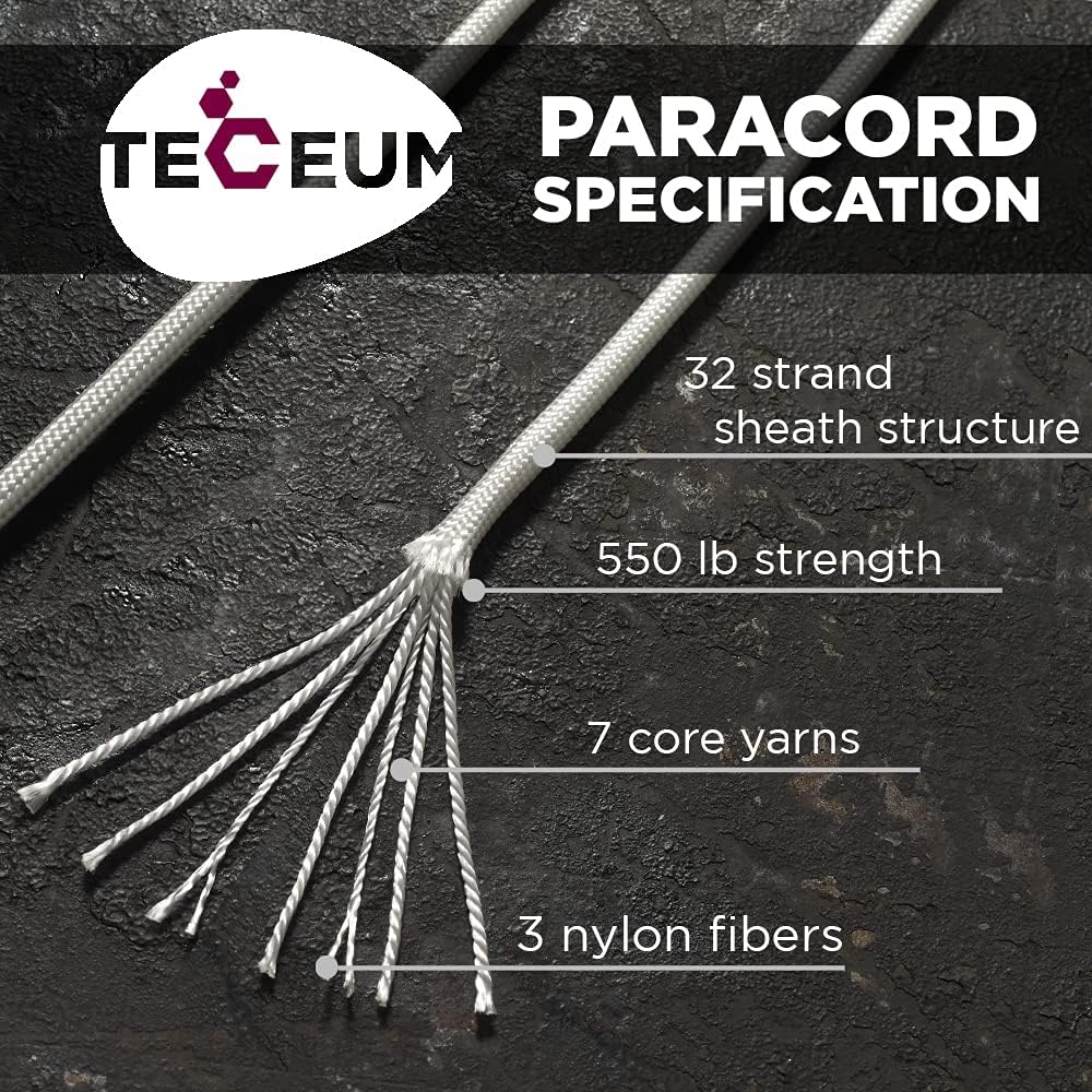 Paracord Type III 550 White 10 - مراجعة Para Cord 1000Ft وسعره