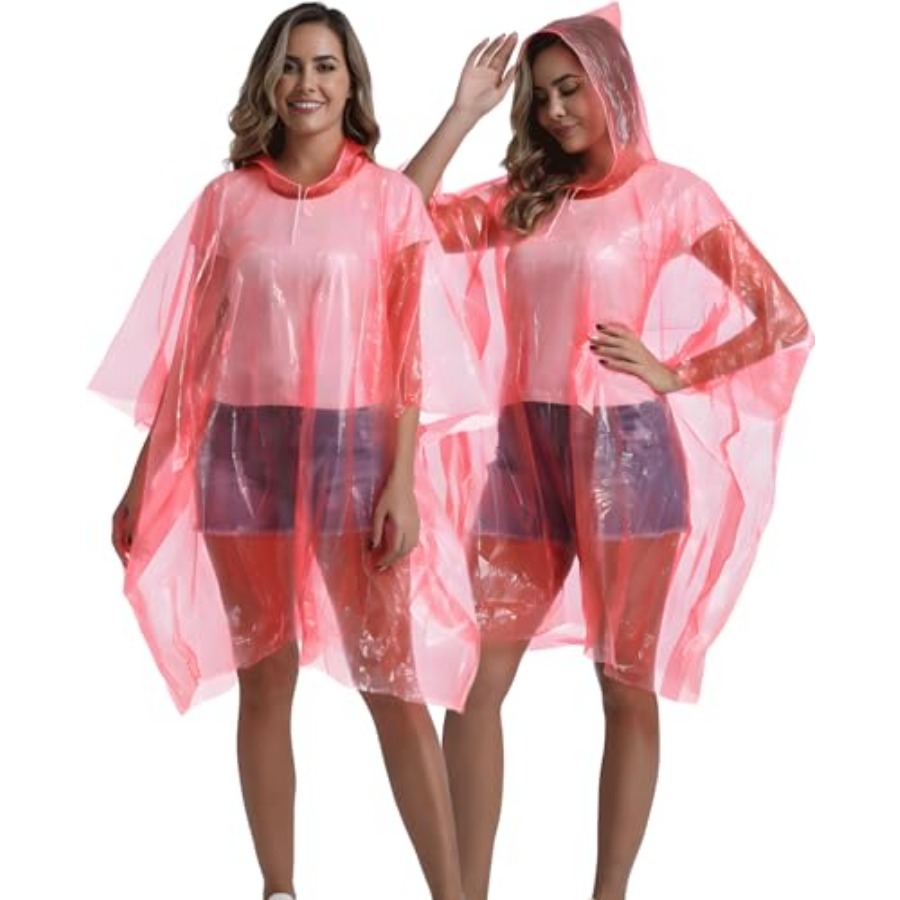 4/6/12 Pack Disposable Rain Po - مراجعة Emergency Poncho Rain وسعره
