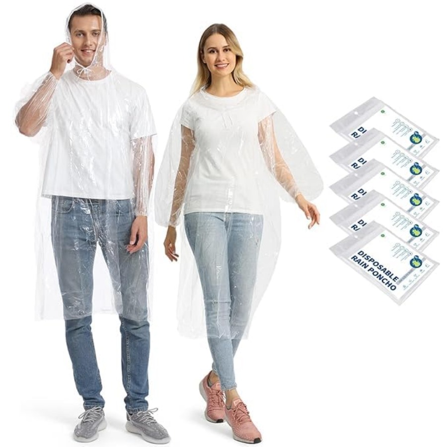 5/10/20 Pack Rain Ponchos, Dis - مراجعة Emergency Poncho Rain وسعره