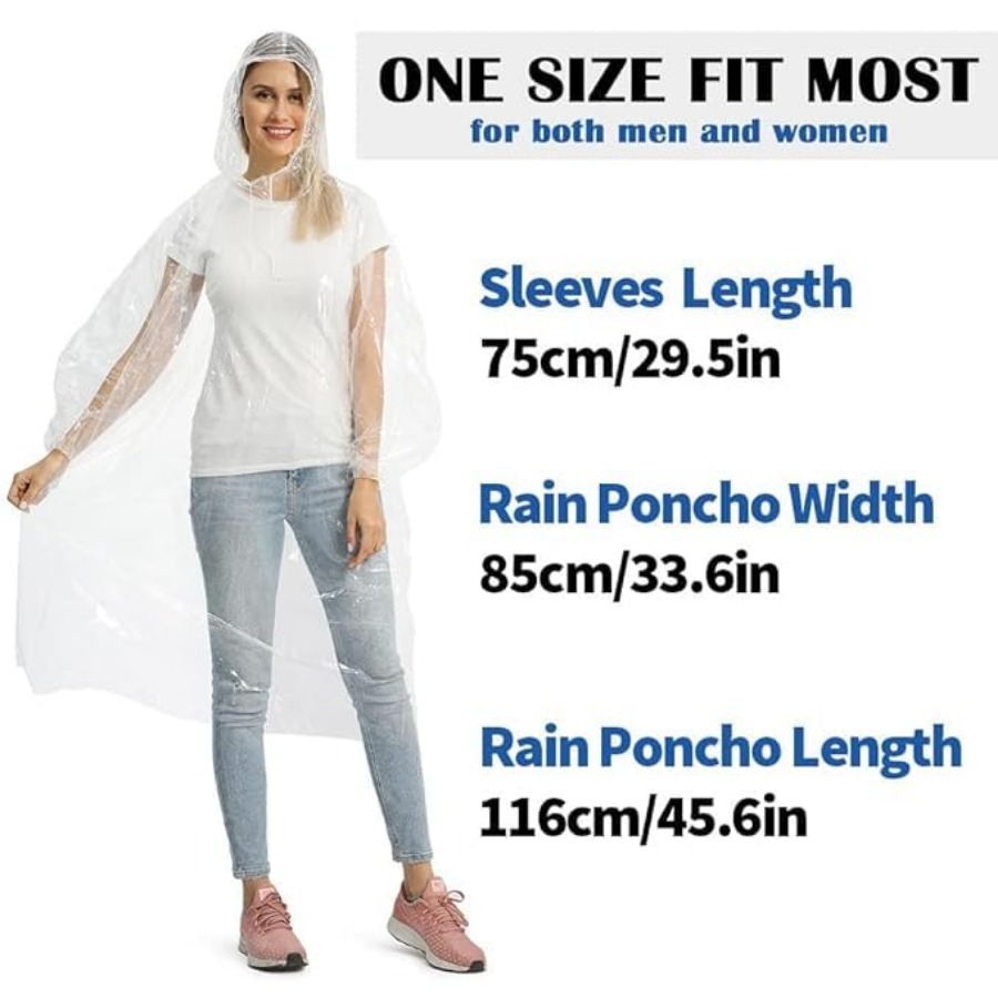5/10/20 Pack Rain Ponchos, Dis - مراجعة Emergency Poncho Rain وسعره