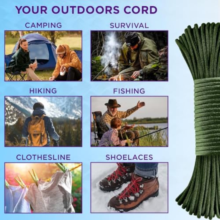 Reflective Paracord Rope 1000  - مراجعة Para Cord 1000Ft وسعره