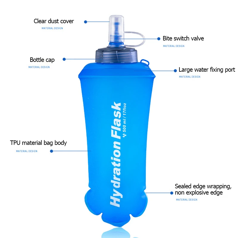 250ml 500ml 750ml Portable Fol - مراجعة Water Bag Collapsible وسعره
