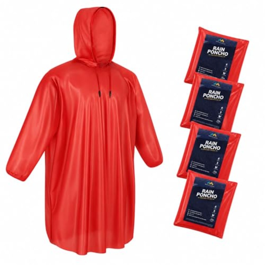 Mindful Design Rain Ponchos wi - مراجعة Emergency Poncho Rain وسعره