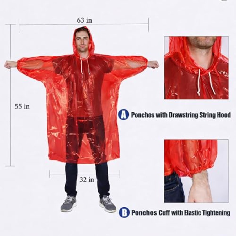 Mindful Design Rain Ponchos wi - مراجعة Emergency Poncho Rain وسعره