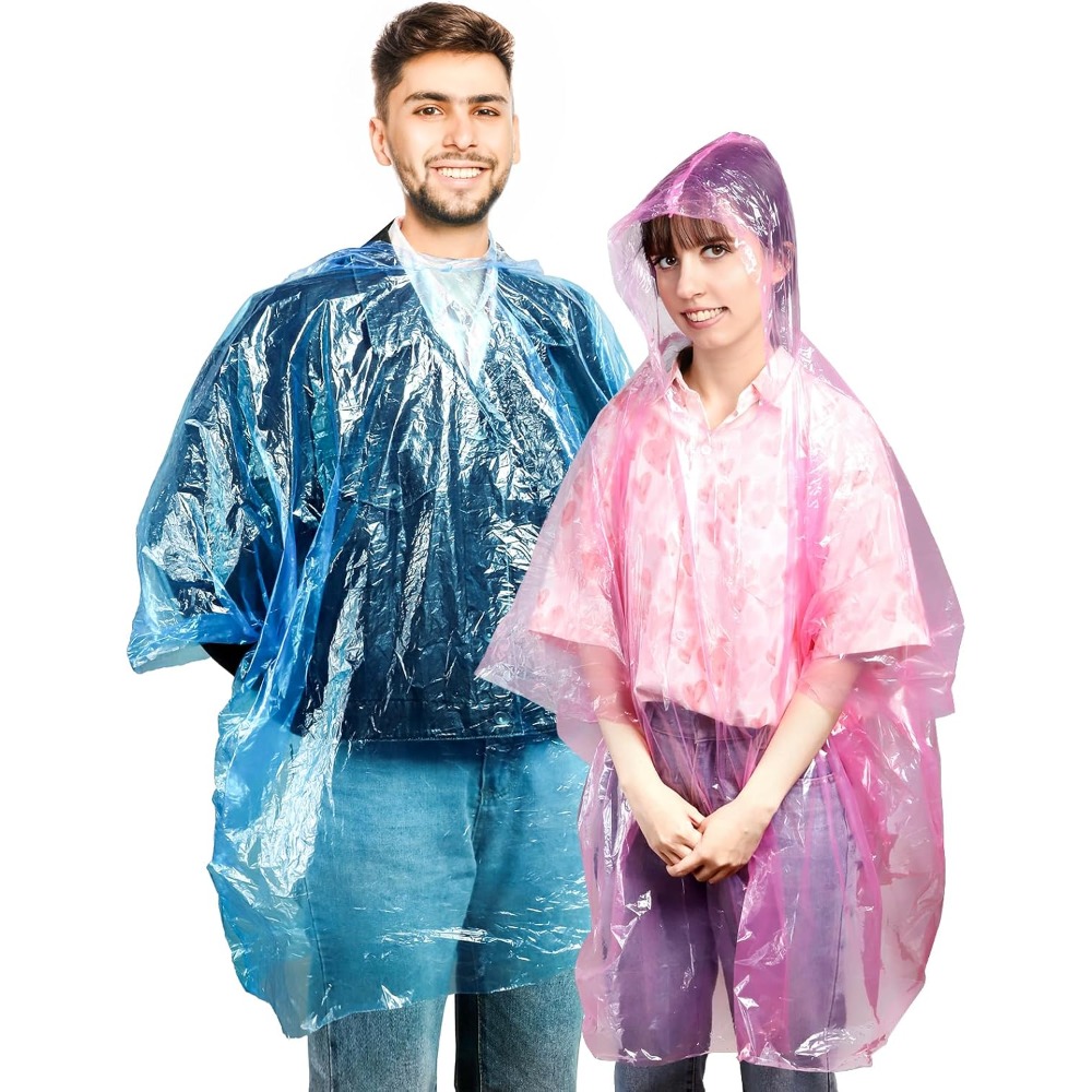 20 Pack Disposable Rain Poncho - مراجعة Emergency Poncho Rain وسعره