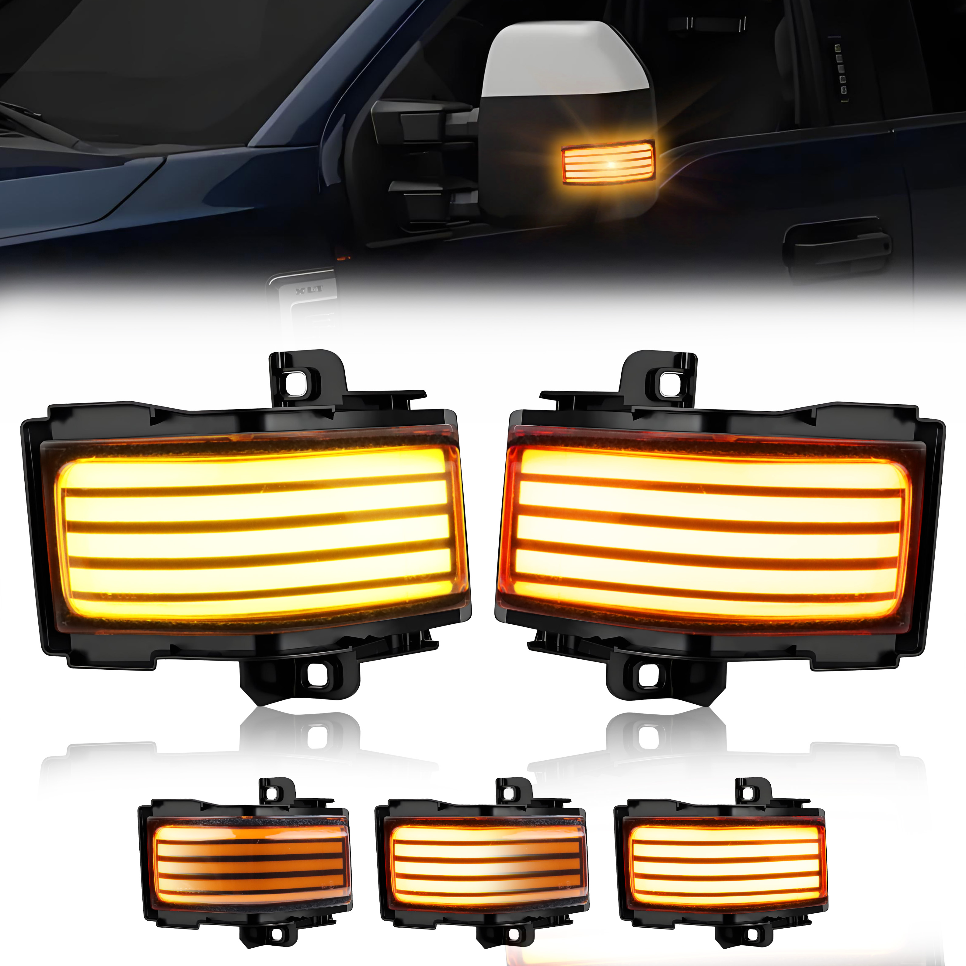 2Pcs Turn Signal Light Side Mi - مراجعة Signal Panel Orange وسعره
