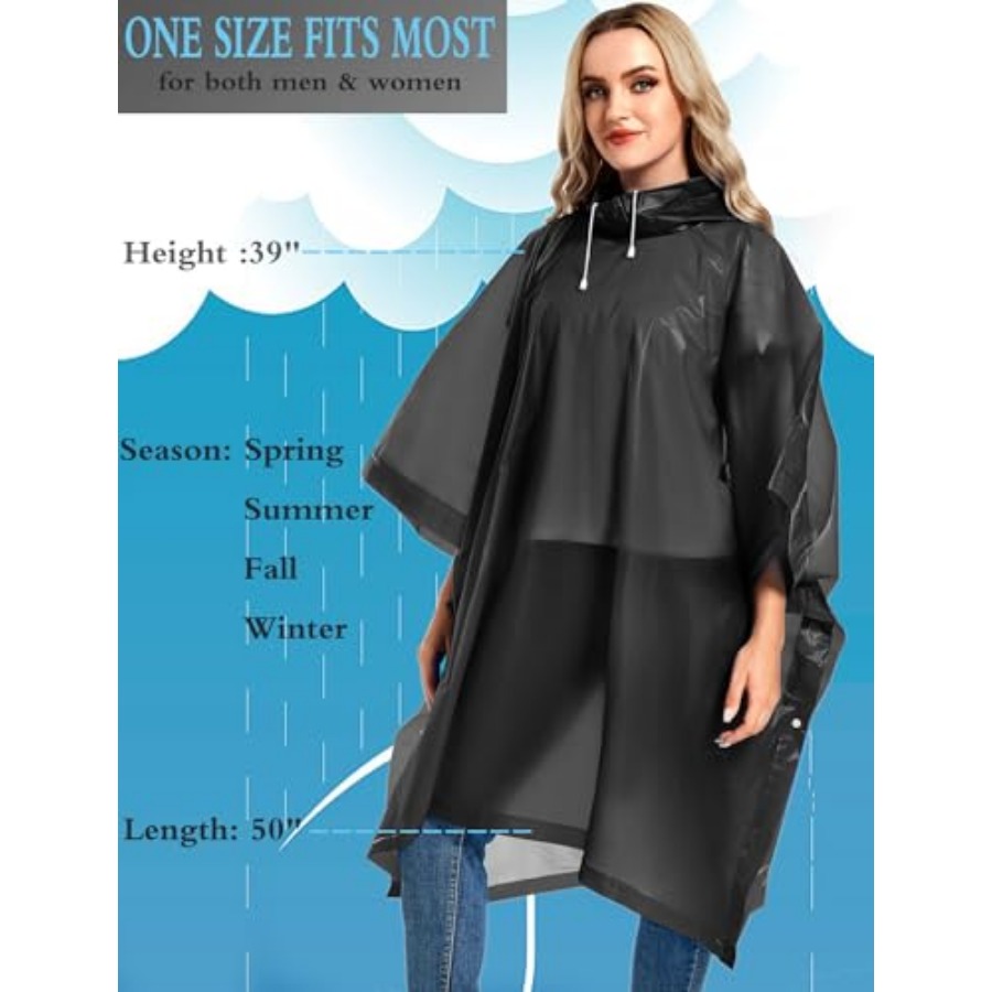 2 Pack Rain Ponchos for Adults - مراجعة Emergency Poncho Rain وسعره