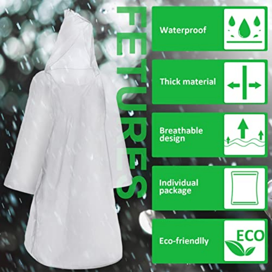 150 Pcs Disposable Rain Poncho - مراجعة Emergency Poncho Rain وسعره