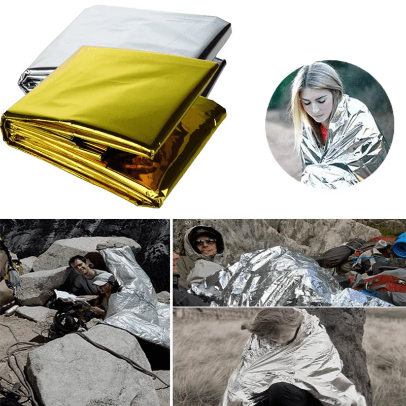 1pcs Outdoor survival portable - مراجعة Survival Blanket Reflective وسعره