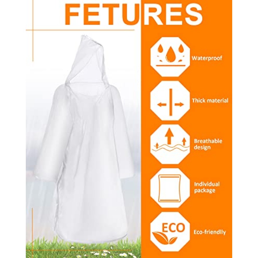 120 Pack Disposable Rain Ponch - مراجعة Emergency Poncho Rain وسعره