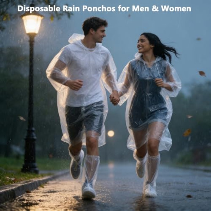 Disposable Rain Ponchos for Ad - مراجعة Emergency Poncho Rain وسعره