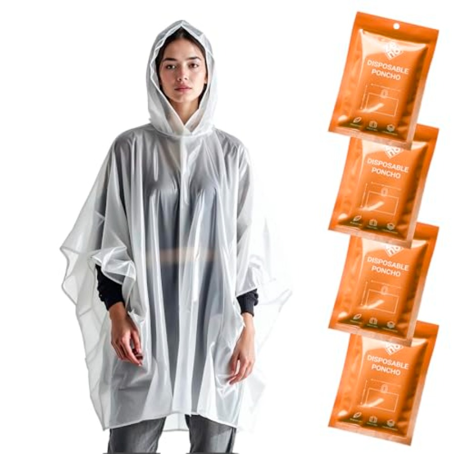 Disposable Rain Ponchos for Ad - مراجعة Emergency Poncho Rain وسعره