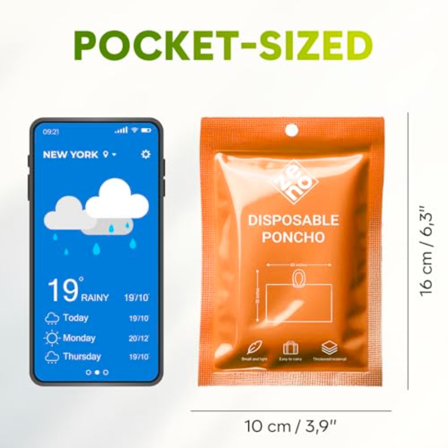 Disposable Rain Ponchos for Ad - مراجعة Emergency Poncho Rain وسعره