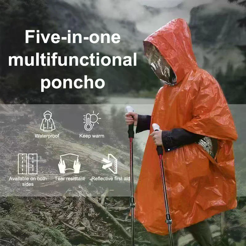 4PCS Emergency Survival Rain H - مراجعة Survival Blanket Reflective وسعره