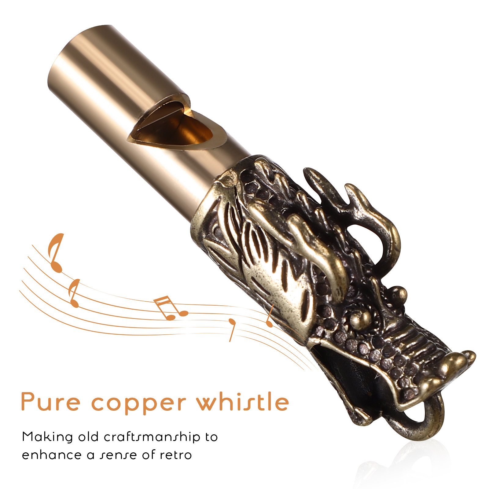 3Pcs Dragon Head Brass Whistle - مراجعة Emergency Whistle Loud وسعره