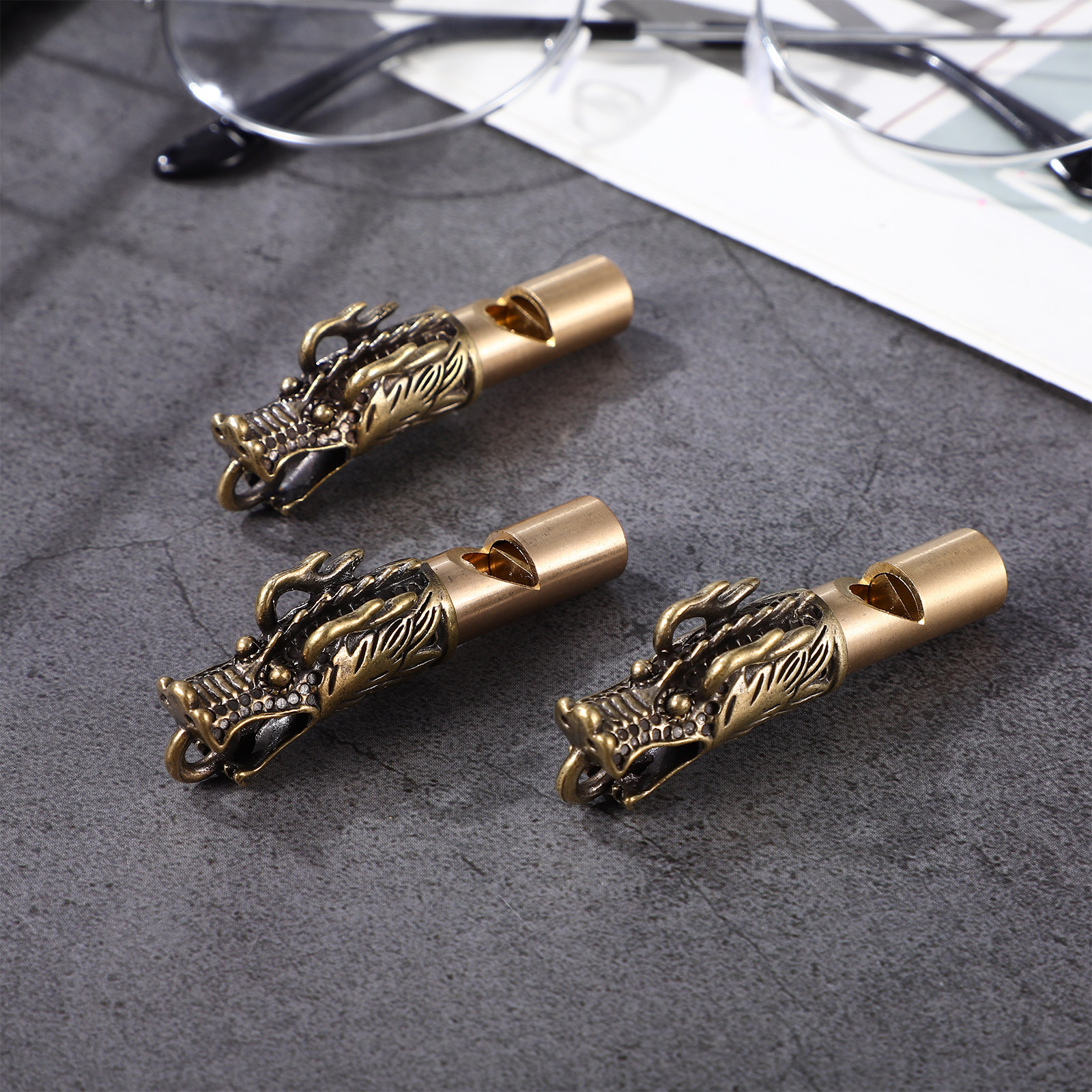 3Pcs Dragon Head Brass Whistle - مراجعة Emergency Whistle Loud وسعره