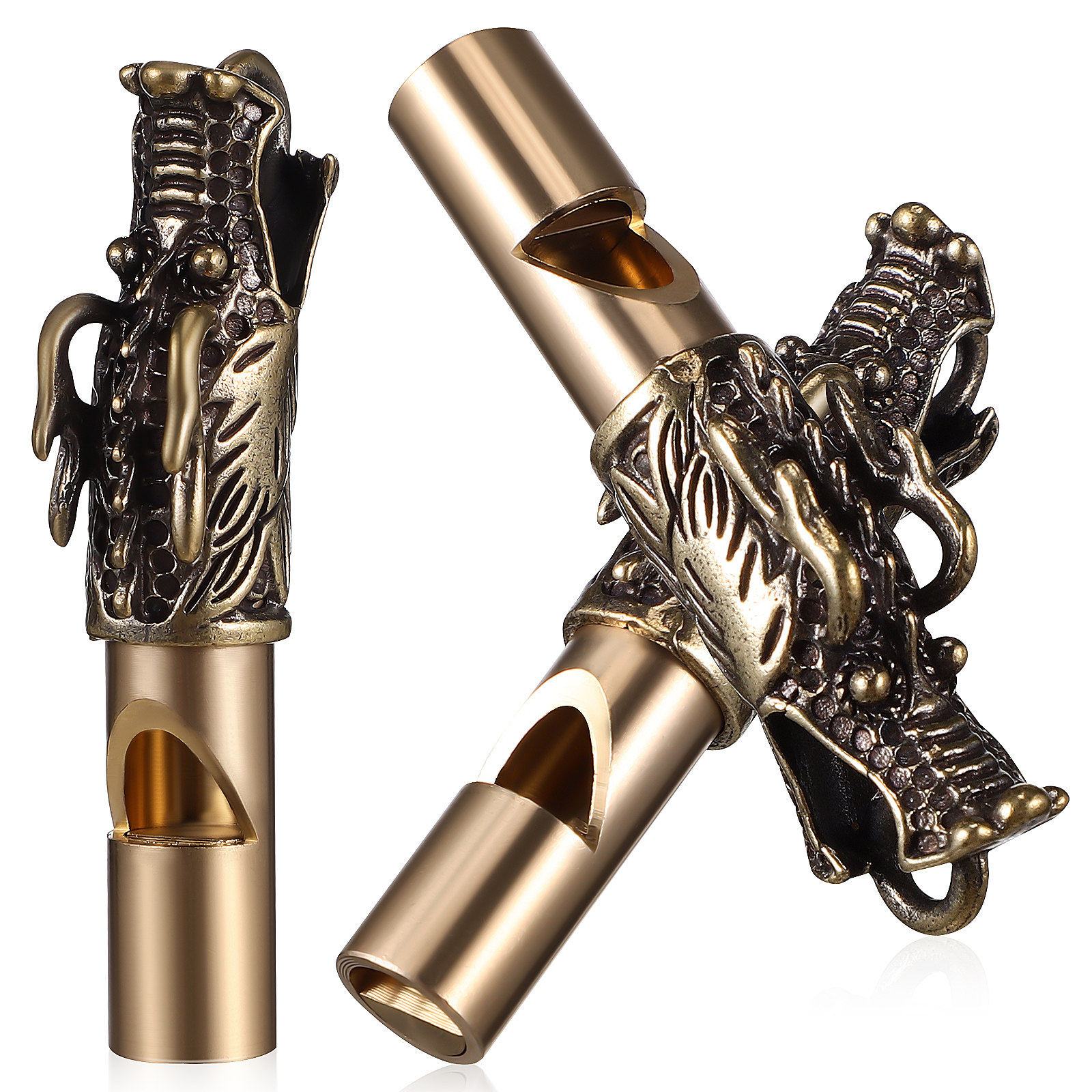 3Pcs Dragon Whistles Brass Ret - مراجعة Emergency Whistle Loud وسعره
