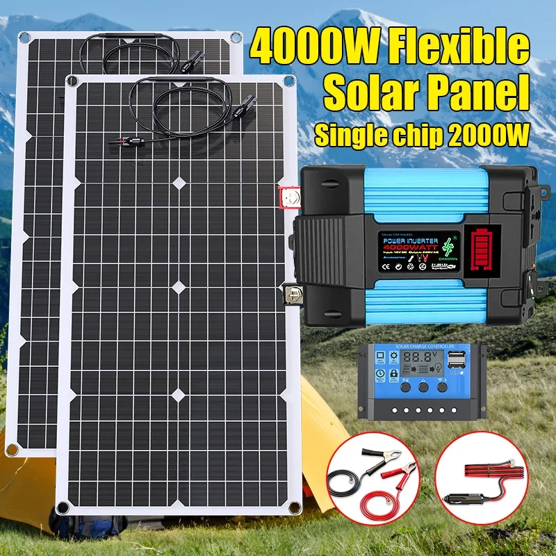 4000W Solar Panel Kit 12V To 1 - مراجعة Solar Emergency Charger وسعره