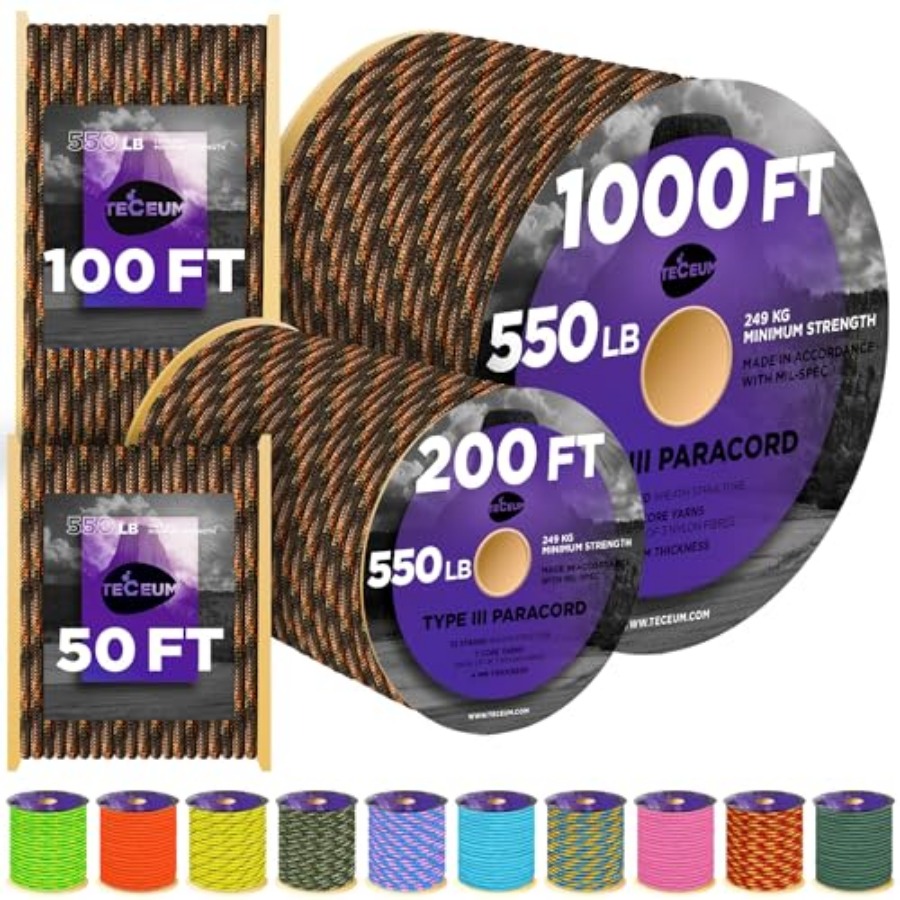 Reflective Paracord Rope 1000  - مراجعة Para Cord 1000Ft وسعره