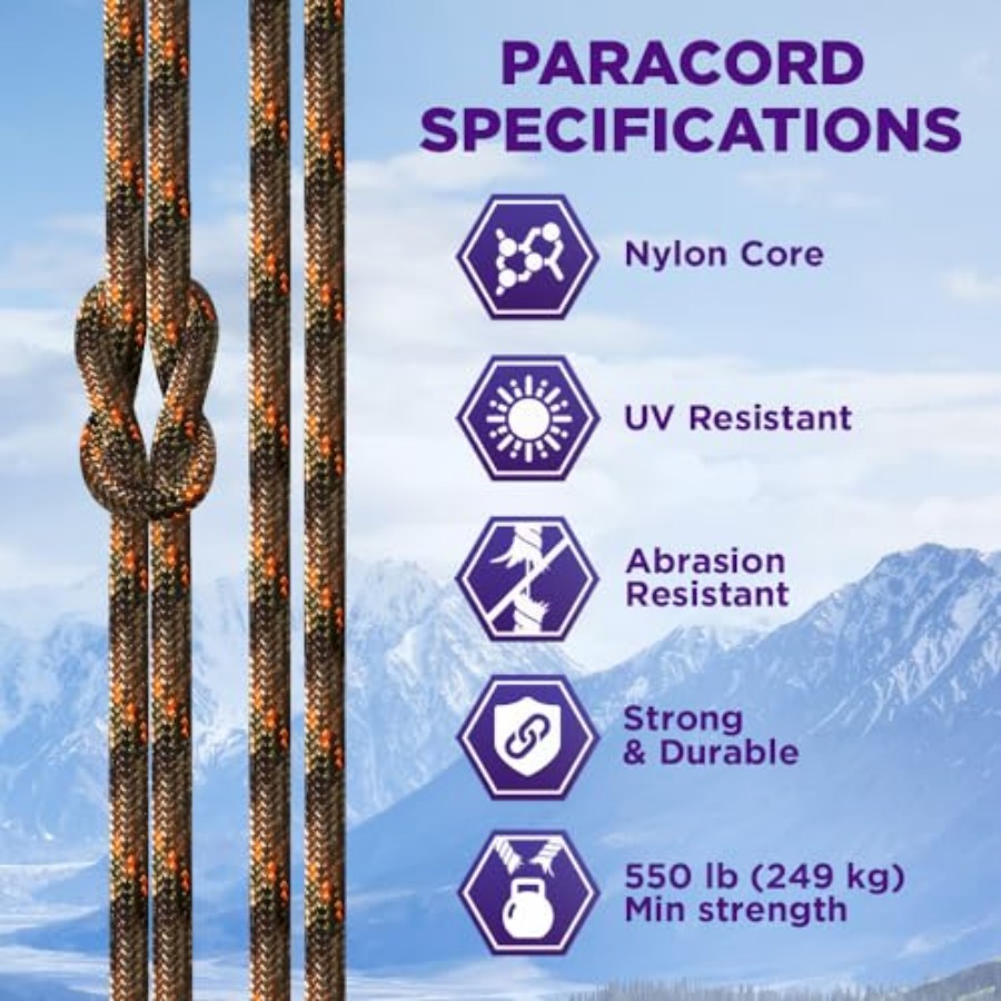 Reflective Paracord Rope 1000  - مراجعة Para Cord 1000Ft وسعره