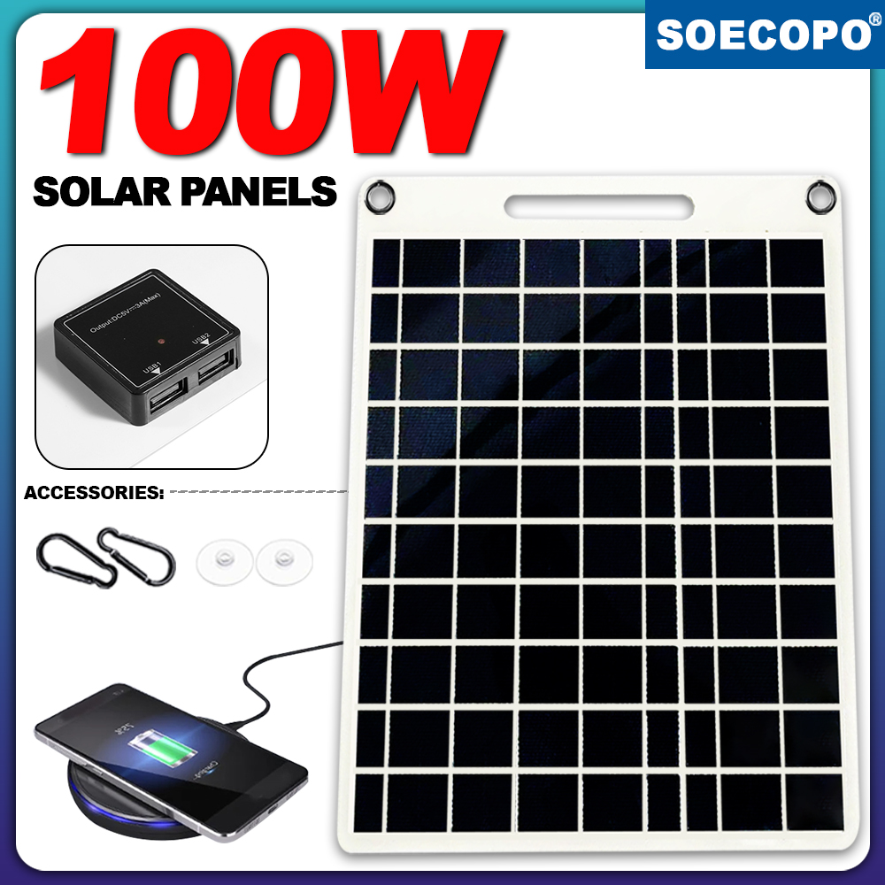100W Waterproof Solar Panel Po - مراجعة Solar Emergency Charger وسعره