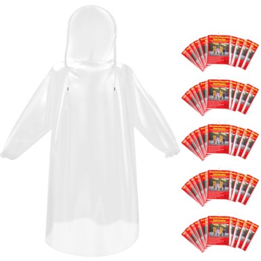 and and Disposable Rain Poncho - مراجعة Emergency Poncho Rain وسعره