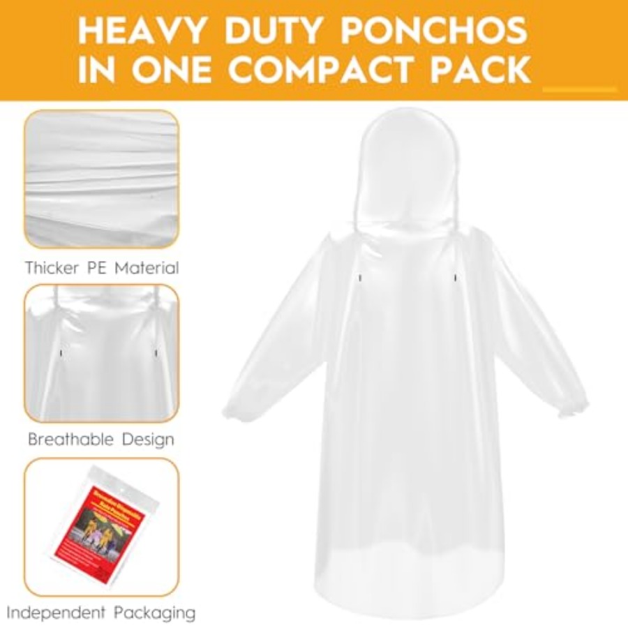 and and Disposable Rain Poncho - مراجعة Emergency Poncho Rain وسعره